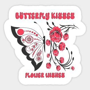 Flowers Wishes Butterfly Wings Best Gift For Mothers day Sticker